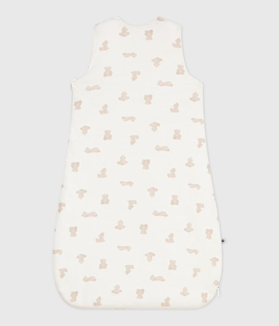 Petit Bateau Babyschlafsack aus Baumwolle mit Bärmotiv weiss/BRUN