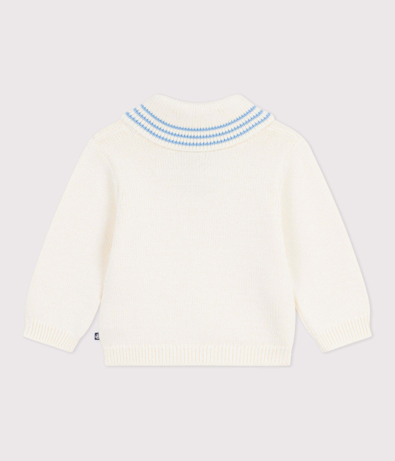 Petit Bateau Baby-Pullover mit Schalkragen gestreifter Baumwolle