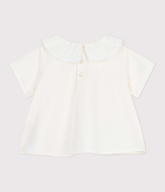 Petit Bateau Kurzärmelige Baby-Bluse aus Baumwoll-Popeline