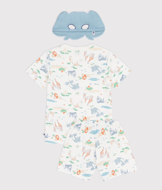 Petit Bateau Kinder-Kurzpyjama zum Verkleiden aus Baumwolle mit Savannen-Motiv