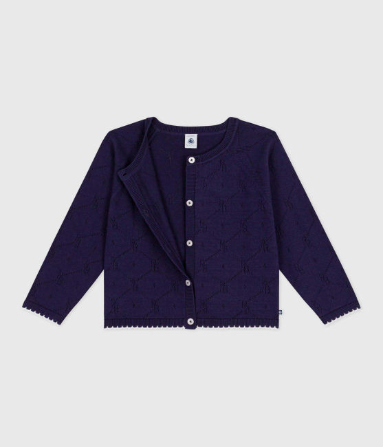 Petit Bateau Kinder-Cardigan aus einfarbiger Baumwolle