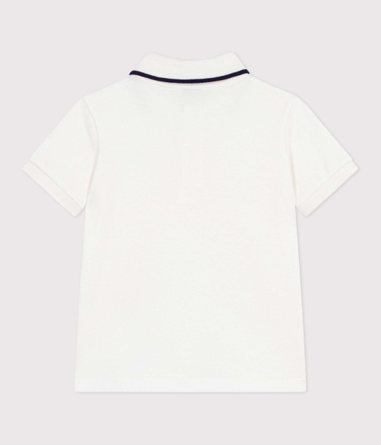 Petit Bateau Kurzärmeliges Kinder-Poloshirt aus Baumwolle MARSHMALLOW