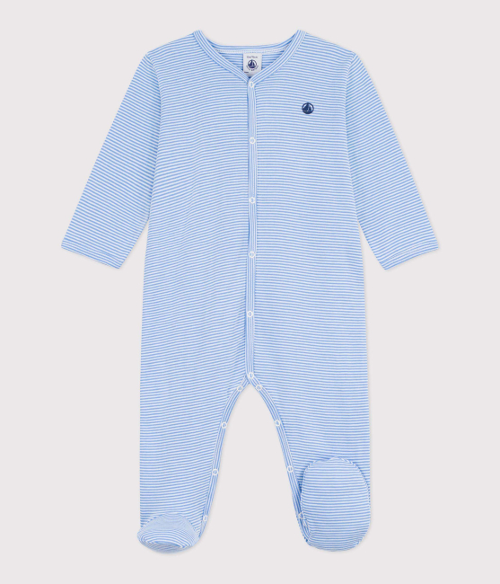 Petit Bateau Unisex Strampler aus Baumwolle mit Streifen EDNA/MARSHMALLOW