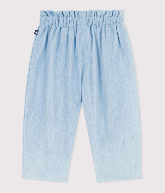 Petit Bateau Baby-Hose aus Chambray BLEU CLAIR