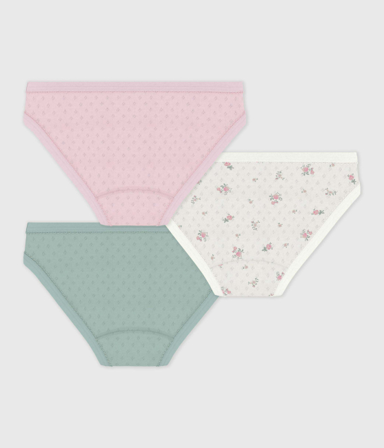 Petit Bateau Set Kinder-Slips aus Baumwolle mit Blumenlockstickerei