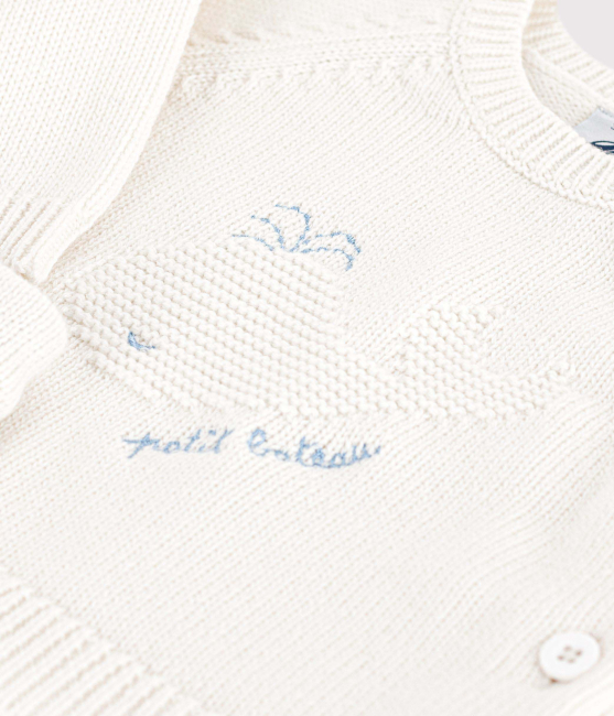 Petit Bateau 2-teiliges Baby-Set aus Woll- und Baumwoll-Strick mit Walmotiv