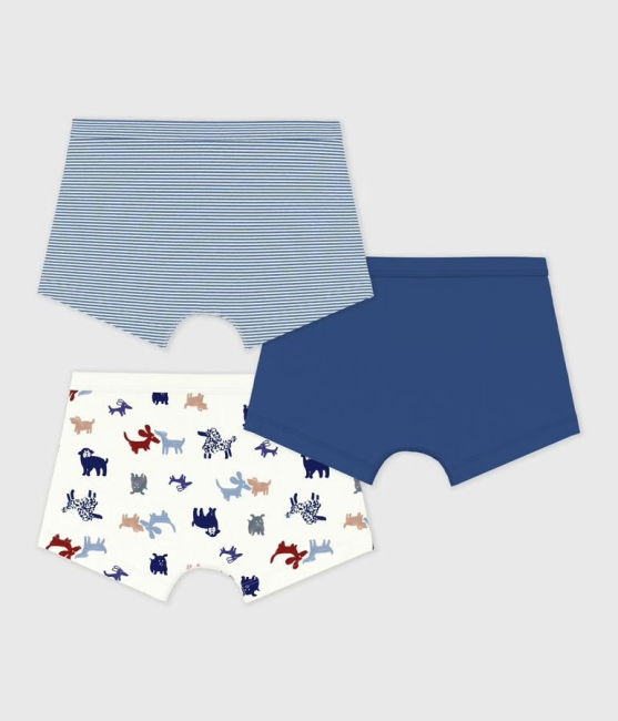 Petit Bateau Set Jungen-Boxershorts aus Baumwolle mit Hundemotiv