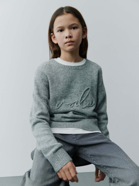 Sofie Schnoor MinnikSY Mädchen Strickpullover Grey melange