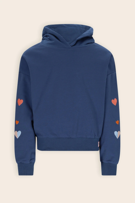 NoNo Hooded Sweater Heart embro Ensign Blue