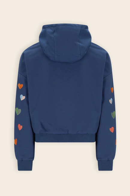 NoNo Hooded Sweater Heart embro Ensign Blue