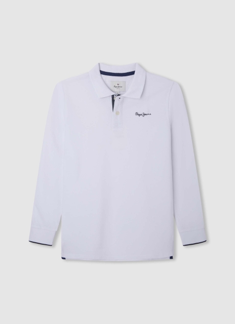 Pepe Jeans THOR LS OFF WHITE Piqué Polohemd