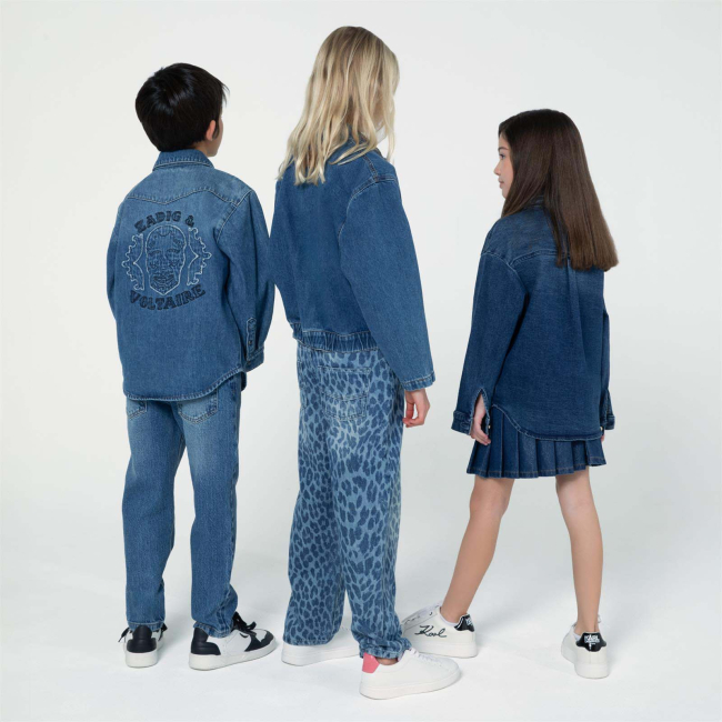 Billiebush Plisseerock aus Jeans Blue