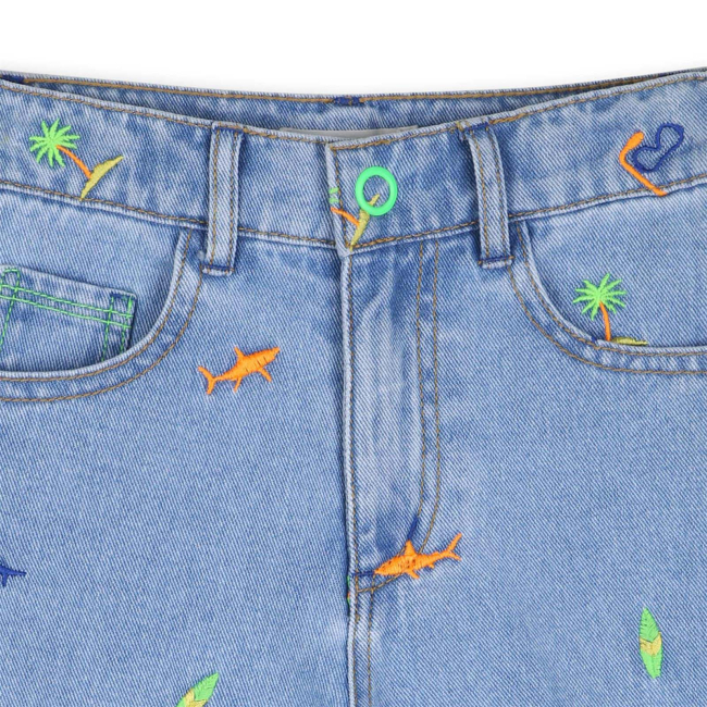 Billieblush Schorts denim Blau mit Haimotiv