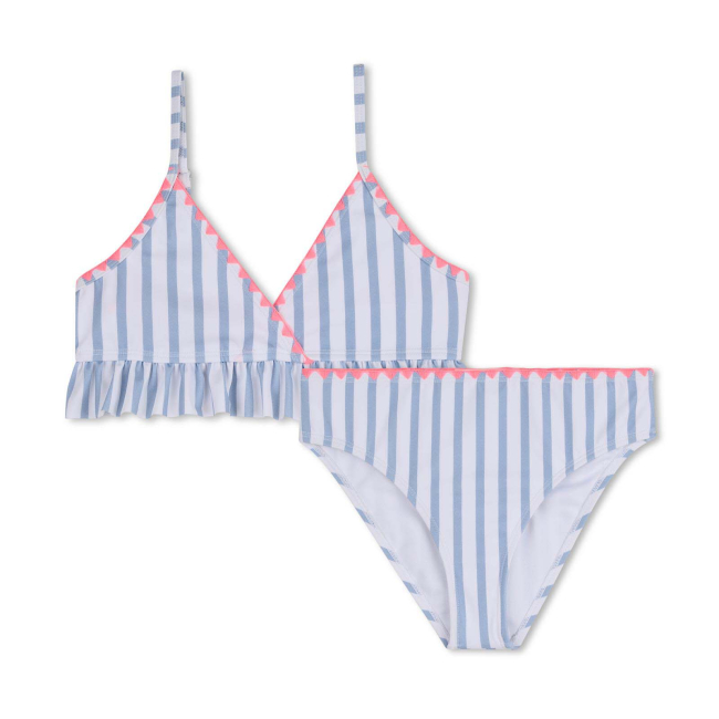 Billieblush 2-teiliger Badeanzug Blau weiss gestreift