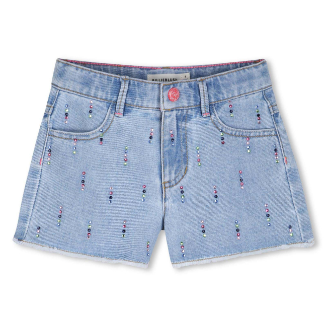 Billieblush Jeansshorts Blau mit mehrfarbigen Nieten