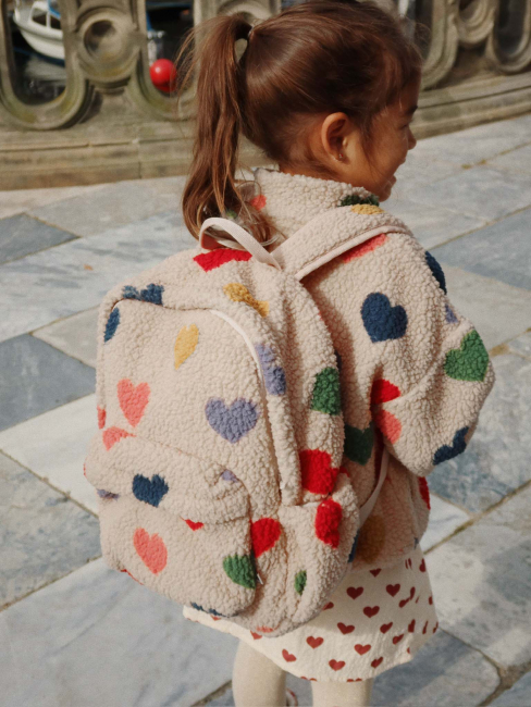 Konges Sløjd JODY TEDDY Rucksack Bon coeur coloré